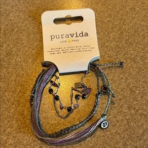Pura Vida Purple and Black Bracelet Set